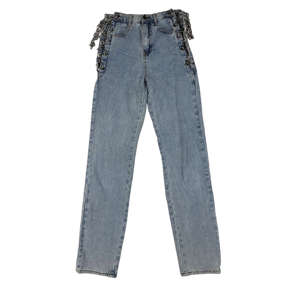 Fashion Nova - Breaking Chains Jeans in Blue and Silver